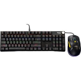 סט גיימינג חוטי מכאני Super Gaming Q600 RGB Blue Switch בצבע שחור