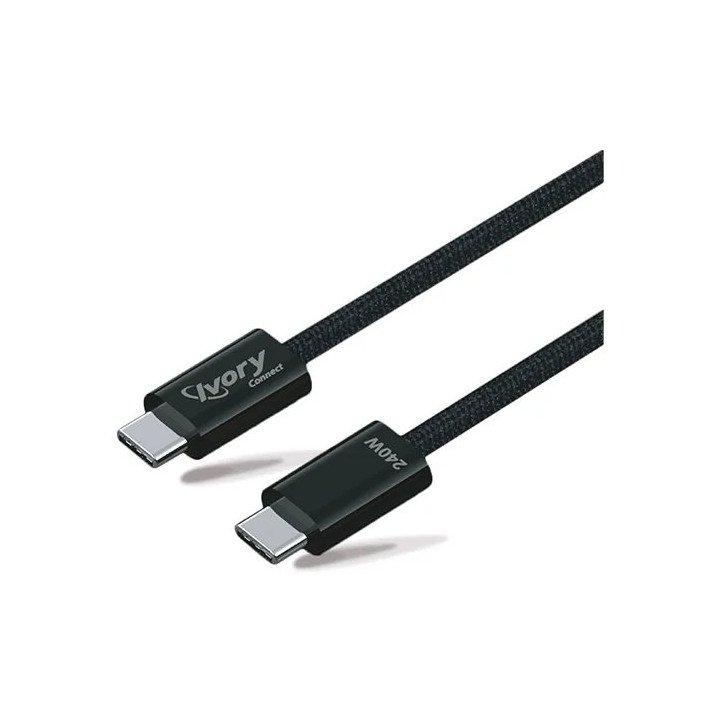 כבל טעינה Type-C באורך כ-3 מטר Super Connect 240W מ USB-C ל USB-C בצבע