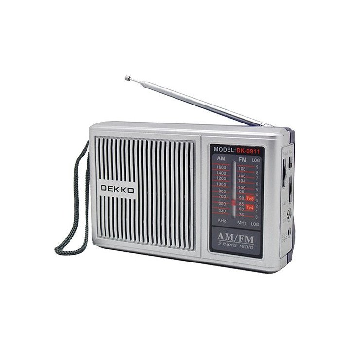 רדיו נייד עם סוללות D – Super Sound אפור, קל לתפעול עם קליטת FM/AM