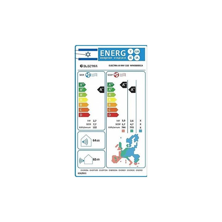 מזגן אלקטרה אינוורטר Electra AI Inverter 150 9,215BTU – משלוח חינם