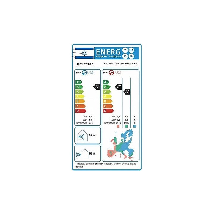 מזגן אלקטרה אינוורטר Electra AI Inverter 250 18,420BTU – משלוח חינם