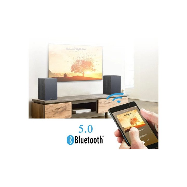 זוג רמקולי מדף Bluetooth עם שלט MIZUKI SR01B 50W