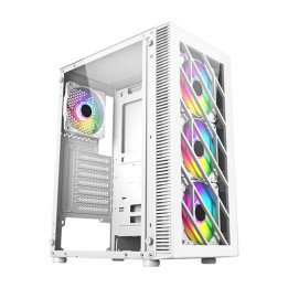 מארז מחשב FSP CMT192 בצבע לבן עם תאורת RGB קבועה