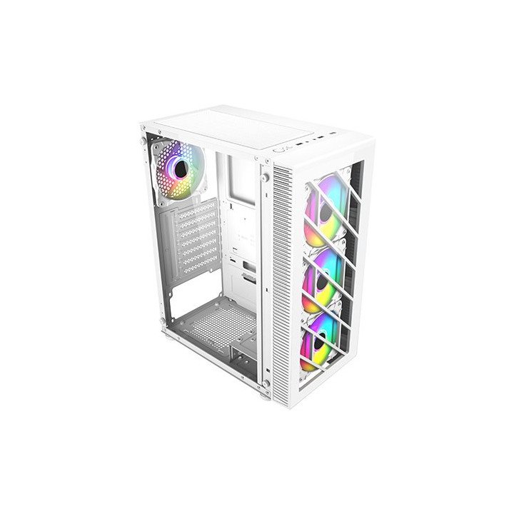 מארז מחשב FSP CMT192 בצבע לבן עם תאורת RGB קבועה