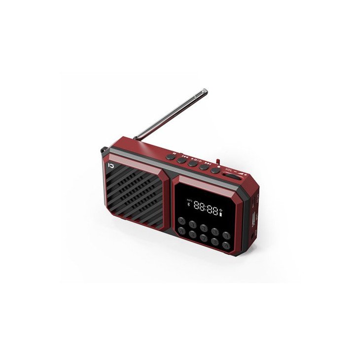 רדיו טרנזיסטור נייד נטען SHIDU SD-F5 Bluetooth בצבע אדום