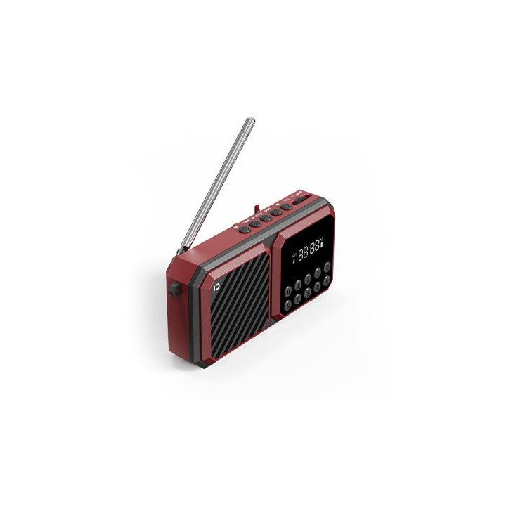 רדיו טרנזיסטור נייד נטען SHIDU SD-F5 Bluetooth בצבע אדום