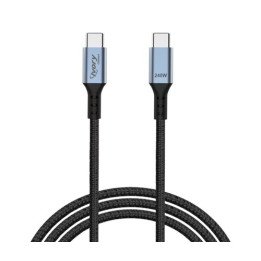 כבל טעינה מהיר Type-C​ באורך כ-1 מטר 240W - מ USB-C ל USB-C בצבע שחור 