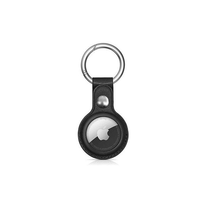 כיסוי AirTag מחזיק מפתחות דמוי עור שחור Super Mobile
