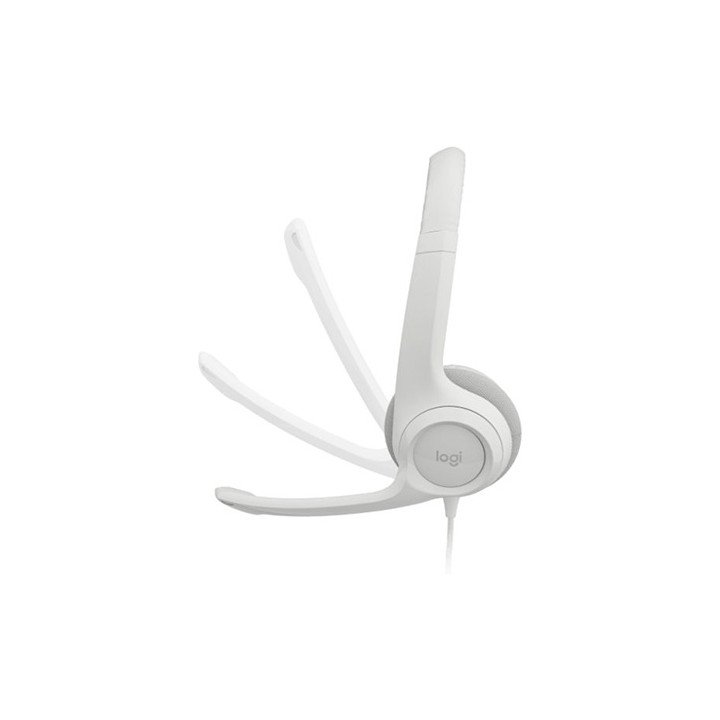 אוזניות Logitech H390 USB Headset עם מיקרופון בצבע לבן