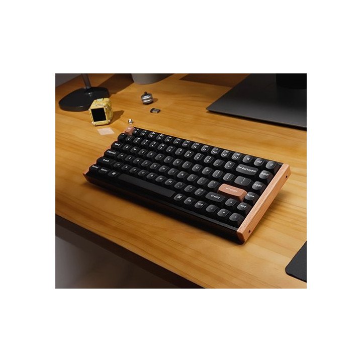 מקלדת אלחוטית מכנית Keychron K2 HE Magnetic Switch RGB בצבע שחור עץ