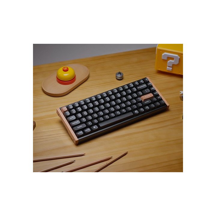 מקלדת אלחוטית מכנית Keychron K2 HE Magnetic Switch RGB בצבע שחור עץ