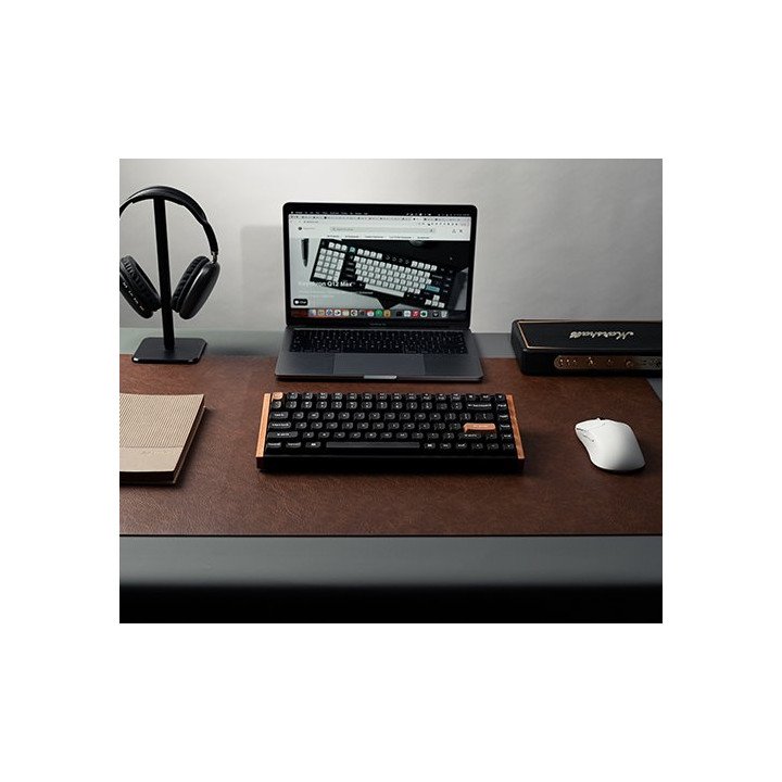 מקלדת אלחוטית מכנית Keychron K2 HE Magnetic Switch RGB בצבע שחור עץ