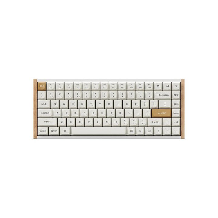 מקלדת אלחוטית מכנית Keychron K2 HE Magnetic Switch RGB בצבע לבן עץ