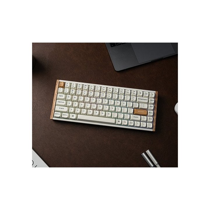 מקלדת אלחוטית מכנית Keychron K2 HE Magnetic Switch RGB בצבע לבן עץ