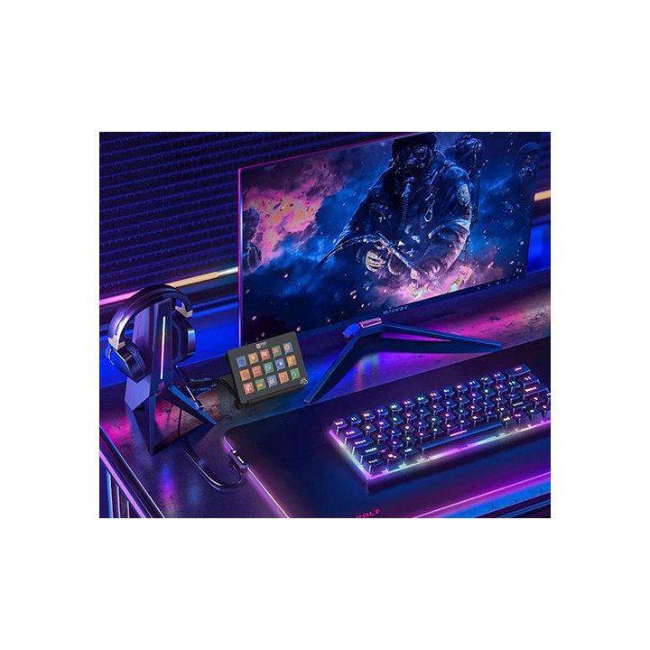 מקלדת מולטימדיה Streamy Stream Dock SDK-3 מבית APOLLOX בצבע שחור