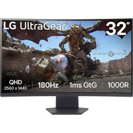 מסך גיימינג קעור 31.5 אינץ LG UltraGear 32GS60QC-B 180Hz HDR10 2K WQHD