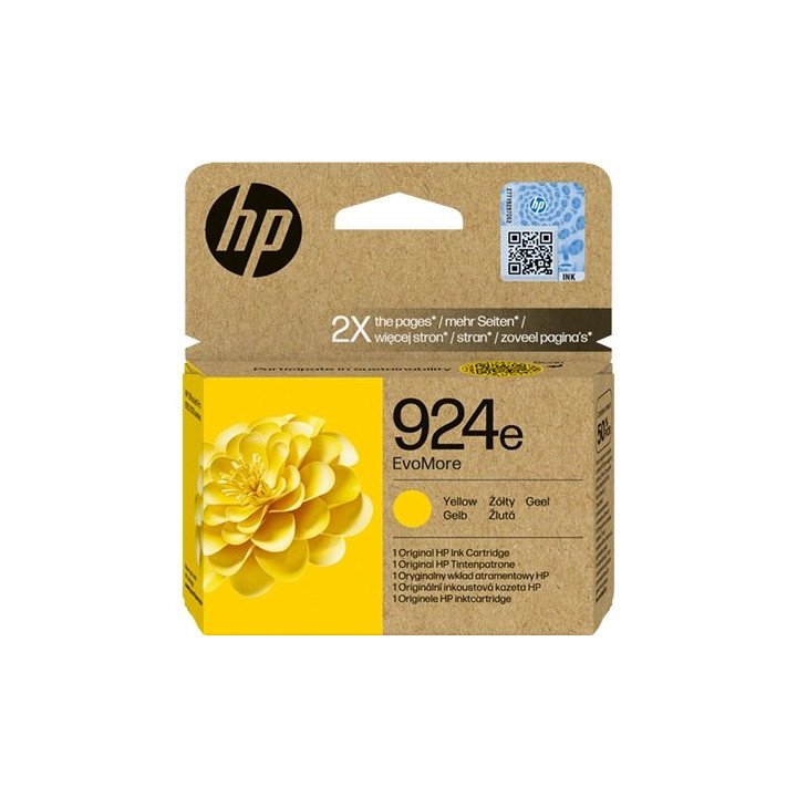 ראש דיו HP 924e צהוב מקורי דגם EvoMore (4K0U9NE)
