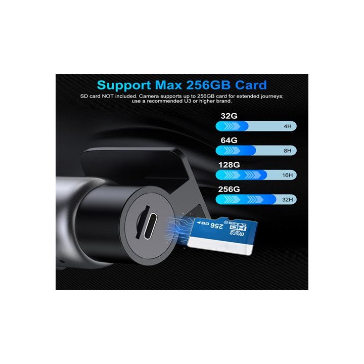 מצלמת דרך לרכב 1080p דאש קאם אלחוטית עם WI-FI, חיישן G וראיית לילה טוב