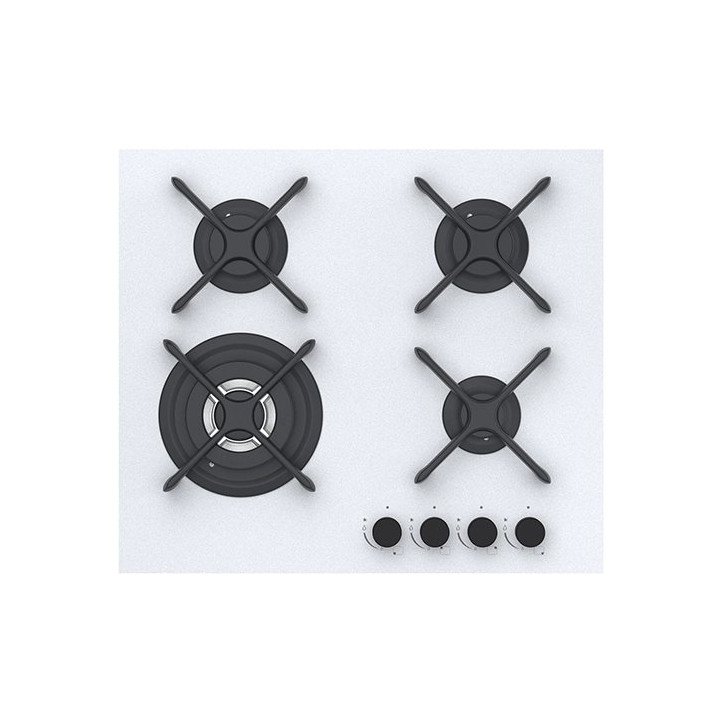 כיריים גז 4 להבות זכוכית לבנה נורמנדה Normande ND 6041 – משלוח חינם