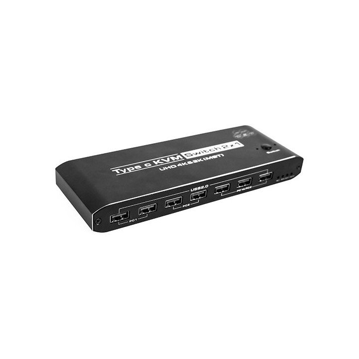 מתג KVM ל-2 מחשבים Super Connect KVM201K3 תומך 4K כולל חיבור רשת