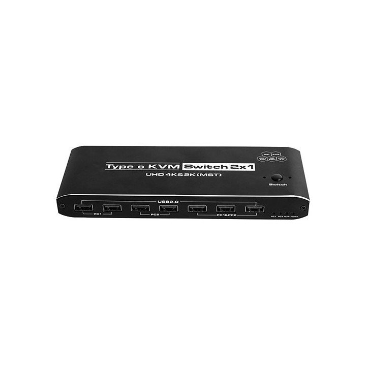 מתג KVM ל-2 מחשבים Super Connect KVM201K3 תומך 4K כולל חיבור רשת