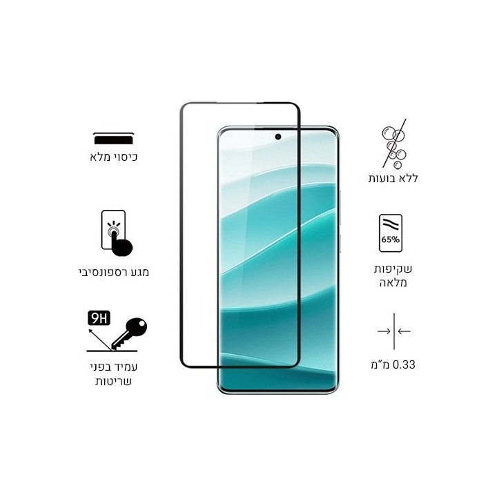 מגן מסך זכוכית ל Xiaomi Redmi Note 14 Pro+ / Redmi Note 14 Pro מבית Iv