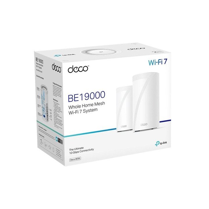 ראוטר מגדיל טווח Tp-Link Deco BE85 BE19000 Tri-Band Mesh WiFi 7 System