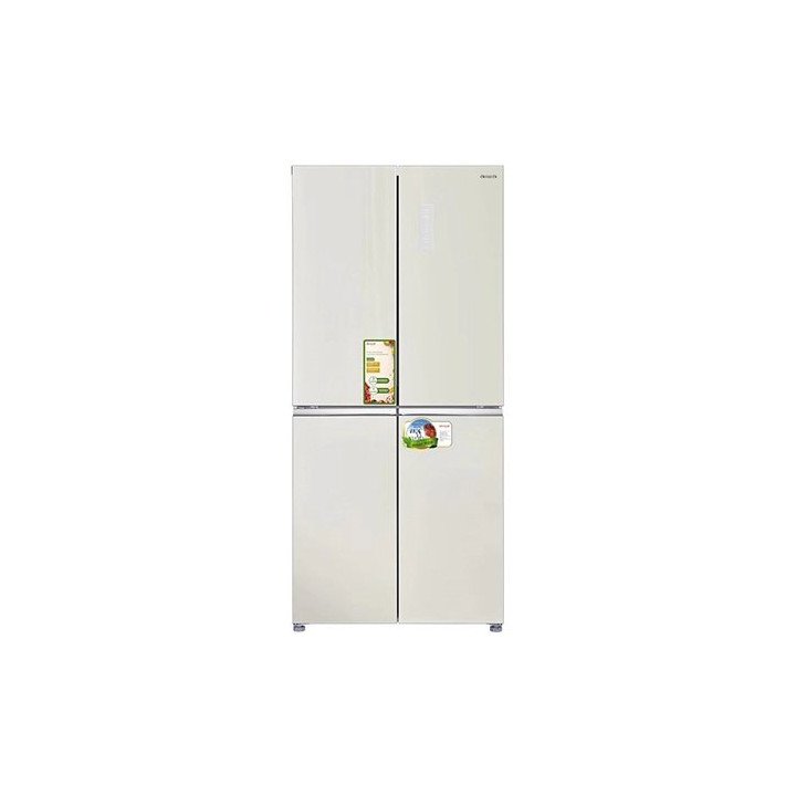 מקרר 4 דלתות מקפיא תחתון 470 ליטר זכוכית קרם aiwa NF 6500 – משלוח חינם
