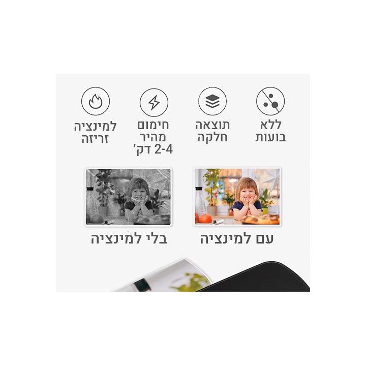 מכשיר למינציה Super Peripherals A4 כולל 5 כיסי למינציה