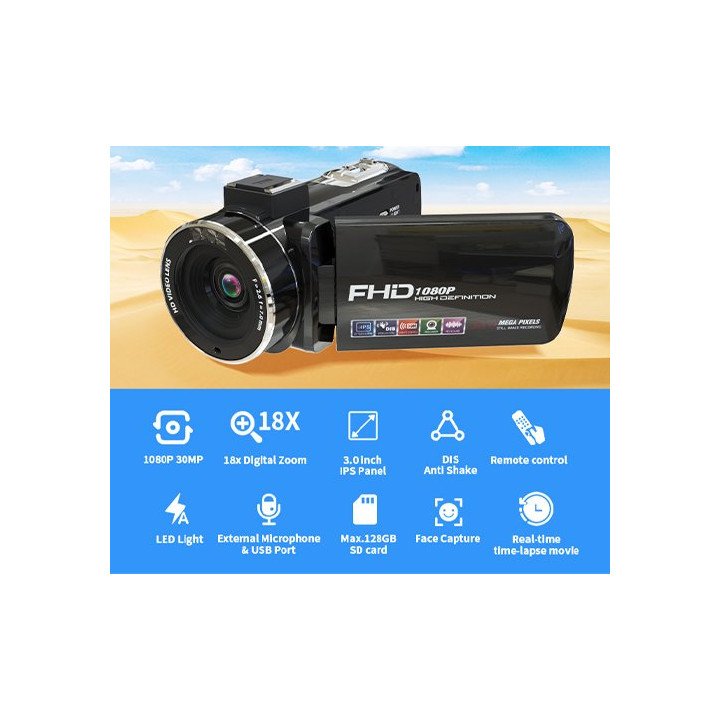 מצלמת וידאו דיגיטלית Super Peripherals ES-DV08 FHD 1080p 30MP