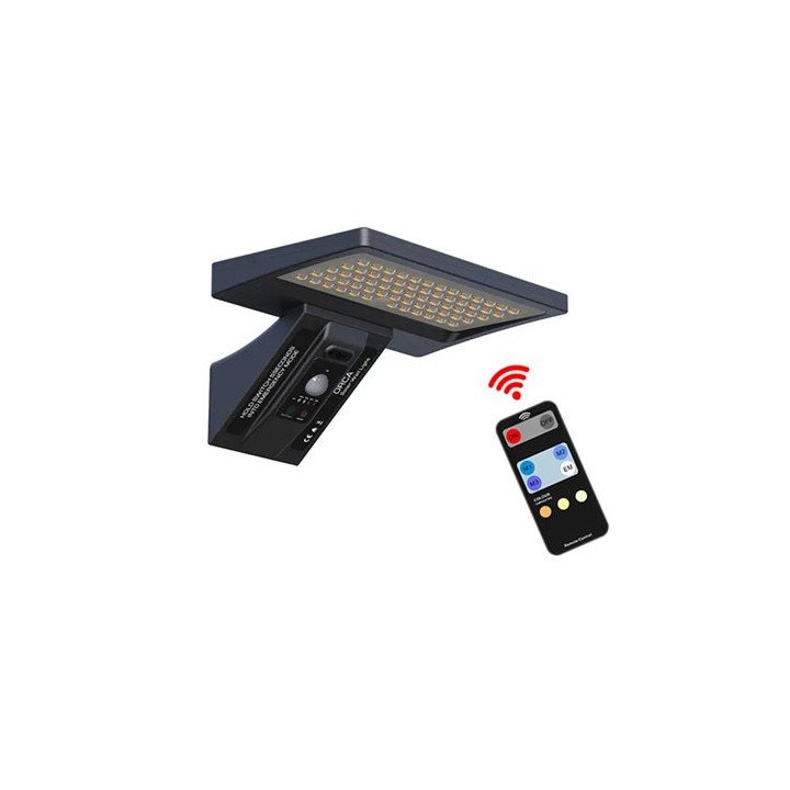 תאורה נטענת סולארית לגינה MIZUKI LED עם שלט וחיישן תנועה - בצבע שחור