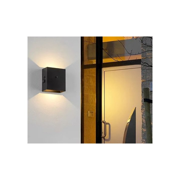 מנורת קיר / מעבר נטענת MIZUKI LED - עם חיישן תנועה, בצבע שחור