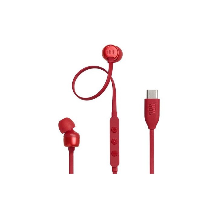 אוזניות JBL חוטיות Tune 310C USB-C בצבע אדום