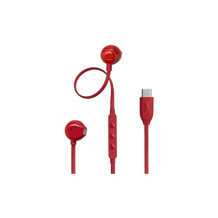 אוזניות JBL חוטיות Tune 305C USB-C בצבע אדום