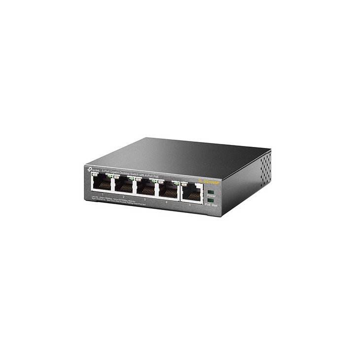 מתג רשת PoE דגם TP-Link TL-SG1005P – עם 5 פורטים Gigabit (כולל 4 יציאו