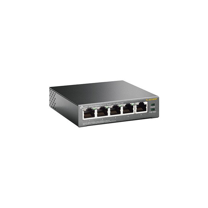 מתג רשת PoE דגם TP-Link TL-SG1005P – עם 5 פורטים Gigabit (כולל 4 יציאו