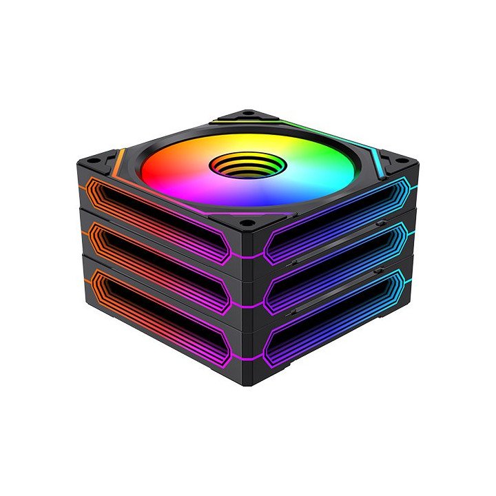 3 מאווררים למארז 12 ס''מ עם בקר מאווררים ותאורה Super Gaming GT120 ARG