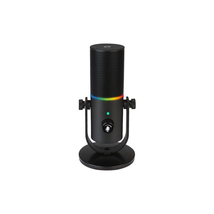 מיקרופון גיימינג קונדנסר חוטי עם תאורת RGB חיבור USB-C וכניסה לאוזניות