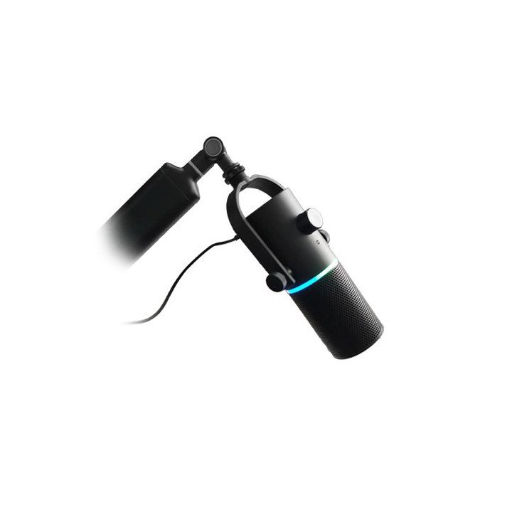 מיקרופון גיימינג קונדנסר חוטי עם תאורת RGB חיבור USB-C וכניסה לאוזניות