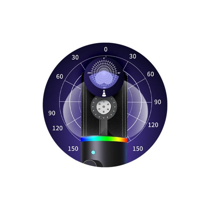 מיקרופון גיימינג קונדנסר חוטי עם תאורת RGB חיבור USB-C וכניסה לאוזניות