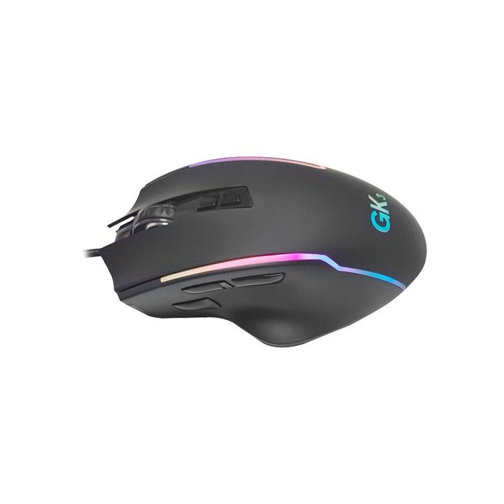 עכבר גיימינג חוטי עם תאורת GK3 RGB בצבע שחור