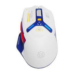 עכבר גיימינג אלחוטי נטען עם תאורת GK5 RGB בצבע לבן