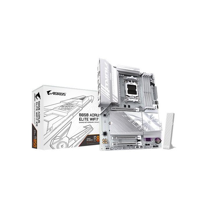 לוח אם Gigabyte B850 AORUS ELITE WIFI7 ICE DDR5 ATX AMD בצבע לבן