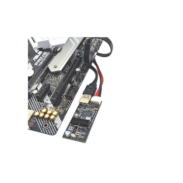 מפצל USB פנימי בלוח אם – מ-USB 3.2  ל-USB 3.2 Type-C וחיבור USB 3.2 נו