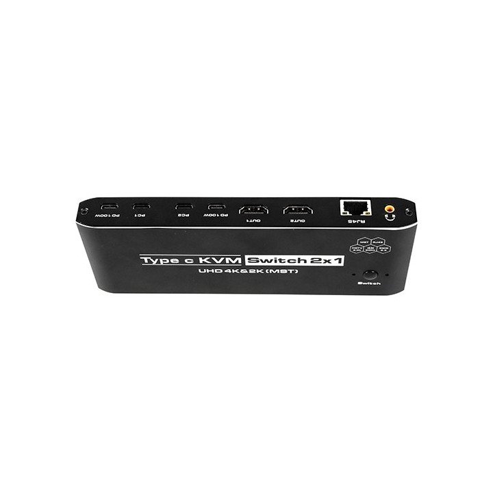 מציאון - מתג KVM ל-2 מחשבים Super Connect KVM201K3 תומך 4K כולל חיבור 