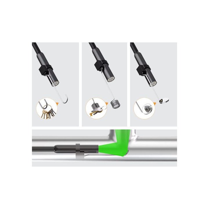 צג כולל מצלמת נחש אנדוסקופית Super Tools עם כבל באורך 5 מטר ותאורת לד