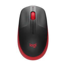 עכבר אלחוטי Logitech M190 Full-Size Wireless בצבע שחור ואדום
