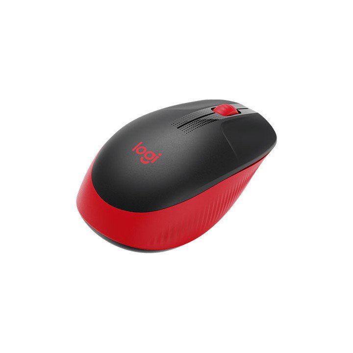 עכבר אלחוטי Logitech M190 Full-Size Wireless בצבע שחור ואדום