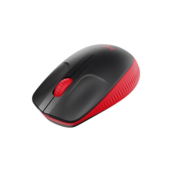 עכבר אלחוטי Logitech M190 Full-Size Wireless בצבע שחור ואדום