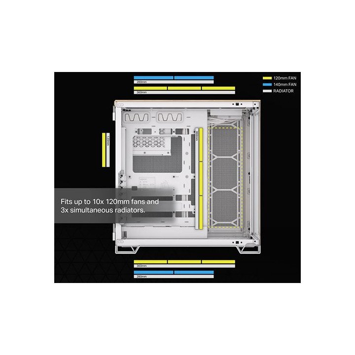 מארז מחשב 6500X Mid Tower Dual Chamber E-ATX בצבע לבן עץ